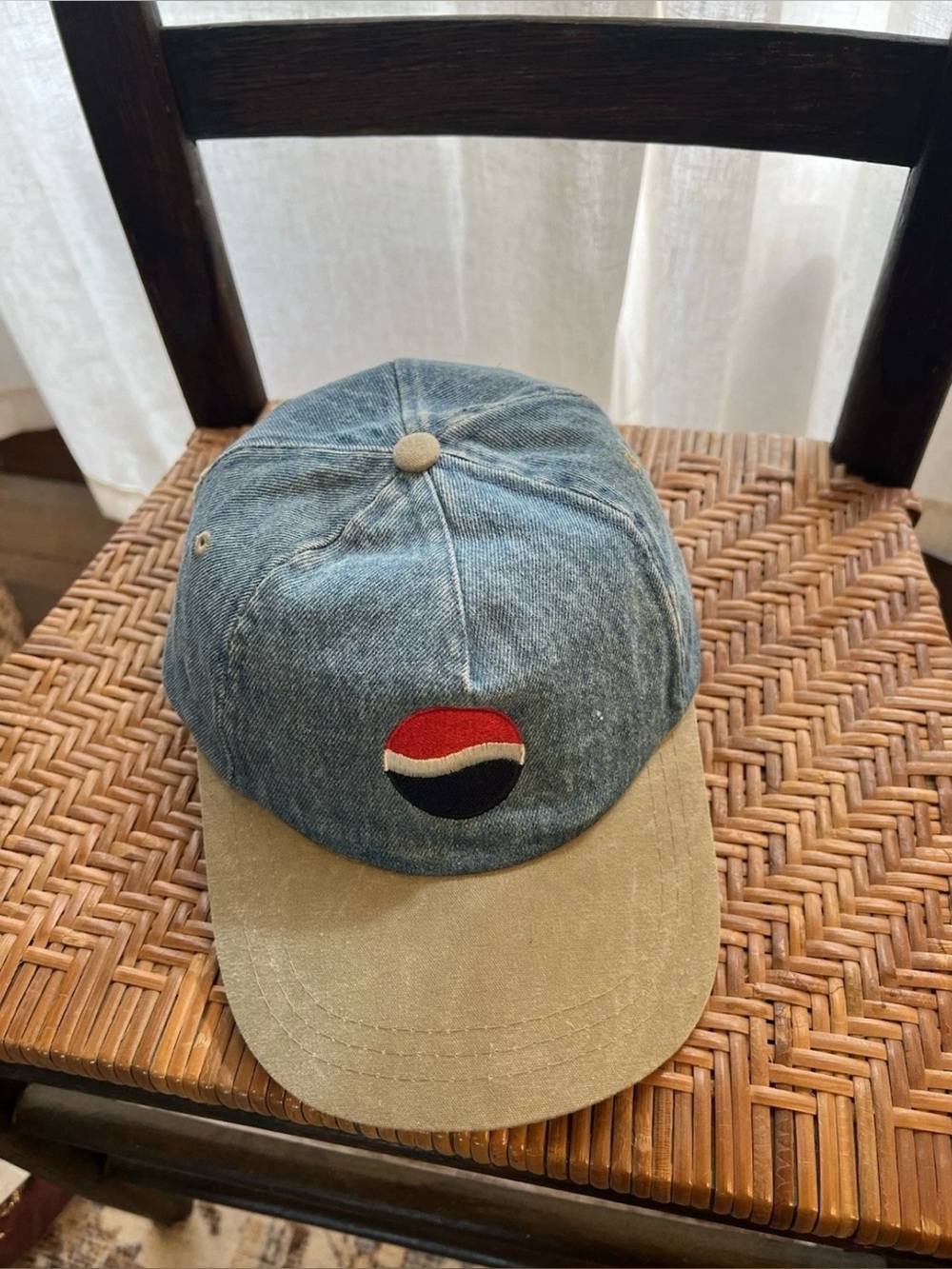 Vintage 90’s PEPSI Denim Adjustable Hat Pepsi Symbol -Cobra Caps